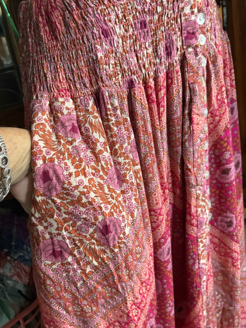 Christian Siriano New York pink paisley mixed-print maxi skirt xl - Picture 7 of 12